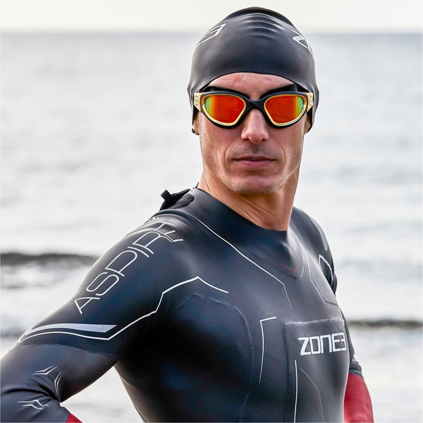 2024 Zone3 Aspire Back Zip Svømmevåddragt Til Herrer WS22MASP101 - Black / Rød